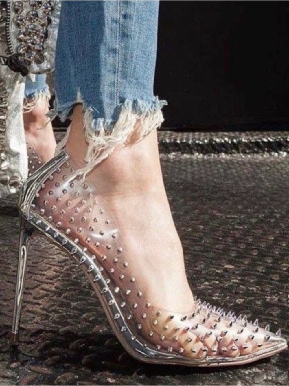 Steve Madden Silver Studded Heels